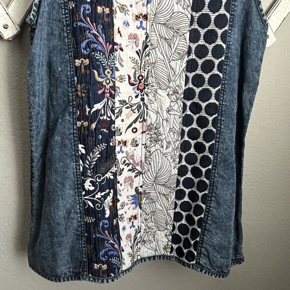 LA Blend Women’s M Boho Patchwork Multi-Pattern Vest - Picture 8 of 8